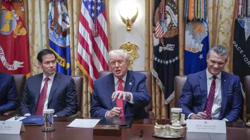 الرئيس ترامب وهيغسيث وروبيو.