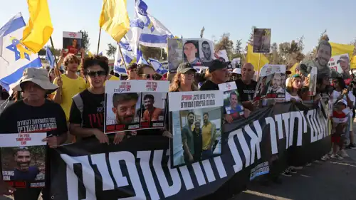 من فعالية إسرائيلية تطالب بالتوصل لاتفاق