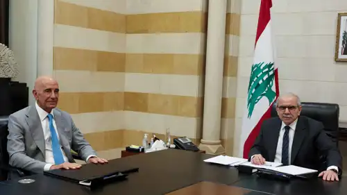 نواف سلام وتوماس باراك