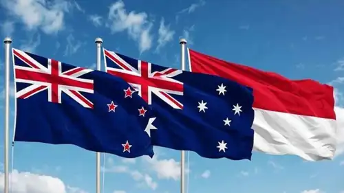 علم نيوزيلندا وأستراليا وإندونيسيا