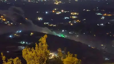 من الغارات على عين قانا بجنوب لبنان