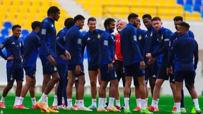 تدريبات النصر السعودي استعدادا لمواجهة الاتفاق