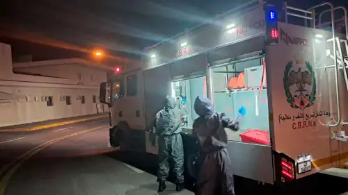 فرق الدفاع المدني في مكان الحادثة بالعقبة، الأردن