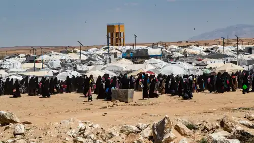 مخيم الهول حيث أقام عناصر من تنظيم داعش وعائلاتهم المحتجزين