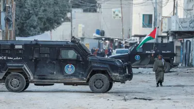 قوى أمنية فلسطينية في مخيم جنين