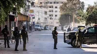 قوات من أمن السلطة الفلسطينة في جنين