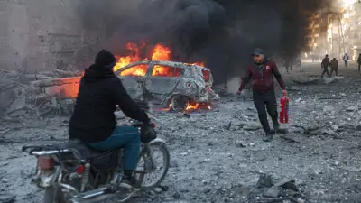 مشهد من المعارك في إدلب