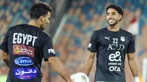 عمر مرموش في تدريبات منتخب مصر