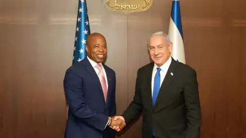 لقاء سابق بين نتنياهو وعمدة نيويورك إريك آدامز