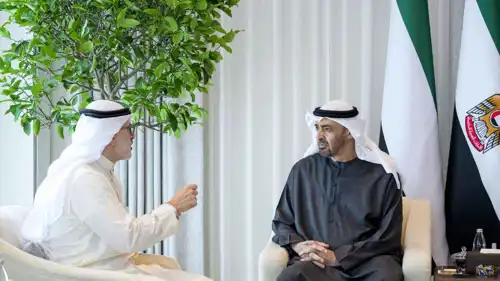 الشيخ محمد بن زايد مستقبلًا وزير خارجية الكويت