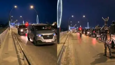 قوات قسد على جسر الرقة