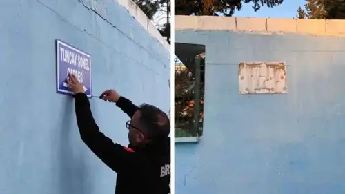 تغيير إسم شارع في بيليجيك التركية