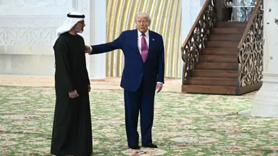 ترامب برفقة ولي عهد أبوظبي في مسجد الشيخ زايد