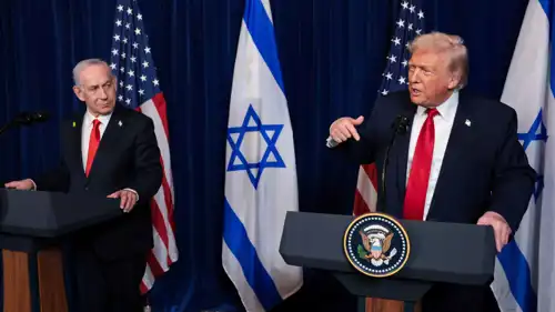 ترامب ونتنياهو خلال مؤتمر صحفي