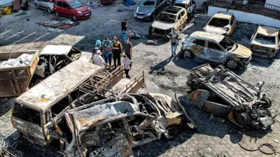 ساحة المستشفى المعمداني في مدينة غزة 