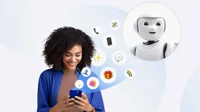 تعبيرية لامرأة تستخدم روبوت دردشة