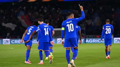 مبابي في مباراة فرنسا وأوكرانيا