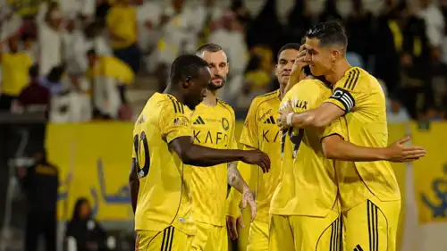 احتفال لاعبي النصر السعودي