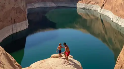 لحظة إلقاء الأب لابنه