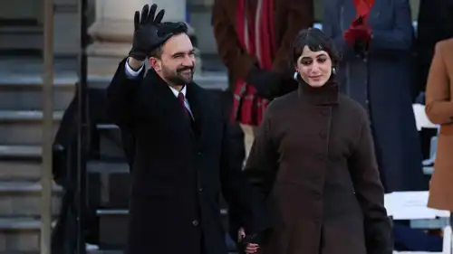 ممداني وعقيلته خلال حفل التنصيب