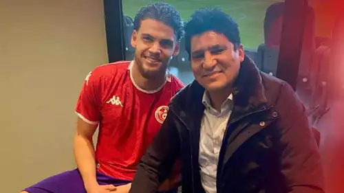 عمر رقيق لاعب ماريبور مع زياد الجزيري مدير منتخب تونس