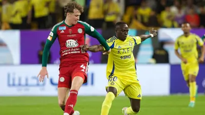 من مباراة النصر والاتفاق في دوري روشن