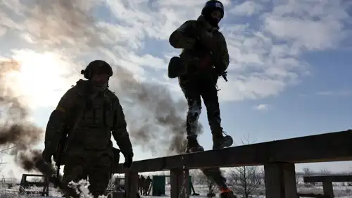 جانب من المعارك بين روسيا وأوكرانيا