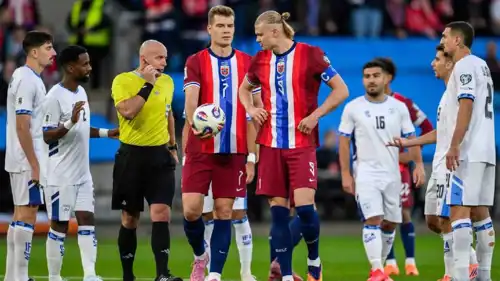 هالاند في مباراة النرويج وإسرائيل