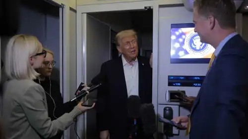  ترامب يتحدث للصحفيين عقب عودته من الشرق الأوسط