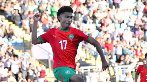 احتفال ياسين جسيم لاعب منتخب المغرب للشباب