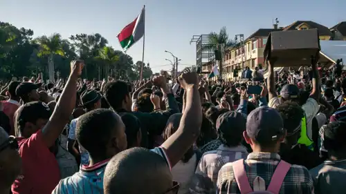 جانب من الاحتجاجات في مدغشقر