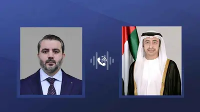 وزير الخارجية الإماراتي خلال اتصال مع وزير خارجية سوريا الجديد