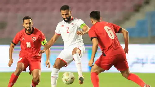 علي العابدي لاعب تونس في مباراة الأردن الودية