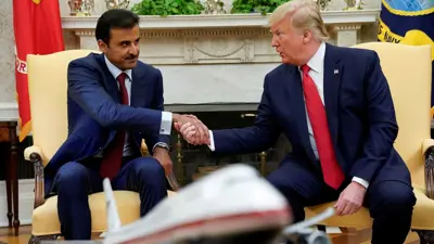 لقاء سابق يجمع ترامب وأمير قطر