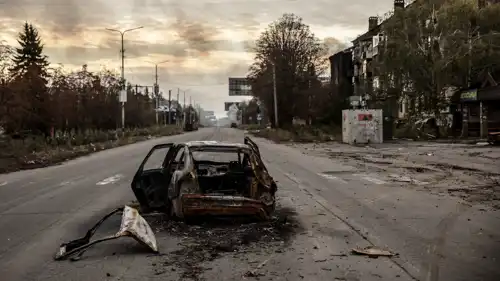 آثار هجوم روسي في جنوب أوكرانيا