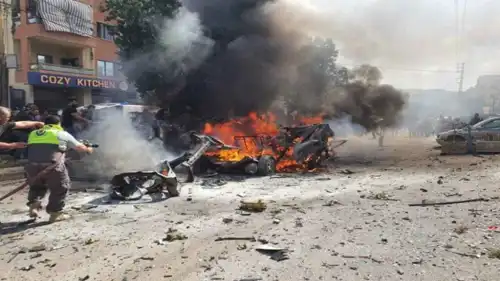 جانب من الغارة الإسرائيلية على منطقة تول