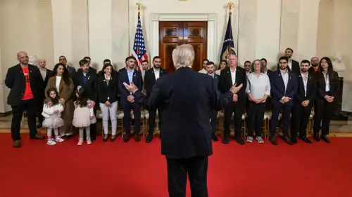 ترامب خلال حديثه إلى الإسرائيليين المحررين