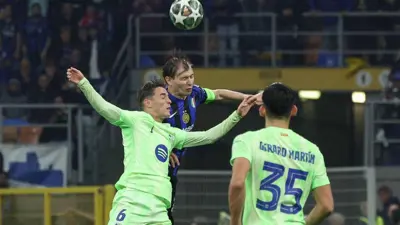 غافي في مباراة إنتر ميلان وبرشلونة