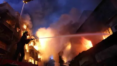 حريق في أحد الشقق السكنية في مصر 