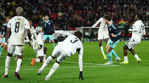 منتخب غانا في ظهوره الأخير أمام ألمانيا