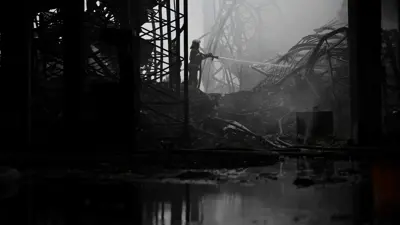 آثار غارة روسية سابقة على أوكانيا