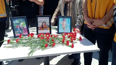 الزوجة "غوليستان" وطفلاها "أيلول" و"أطلس"