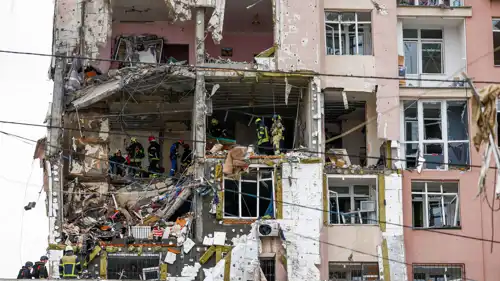 آثار القصف الروسي على كييف