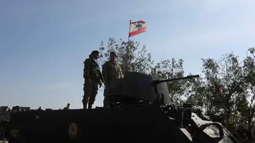 قوة من الجيش اللبناني قرب الحدود مع إسرائيل