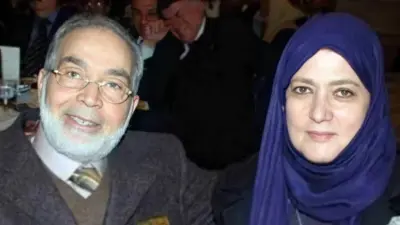 شمس البارودي برفقة زوجها الراحل حسن يوسف