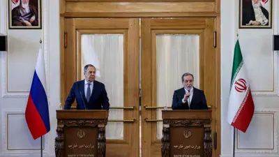 عراقجي ولافروف خلال مؤتمر صحفي سابق