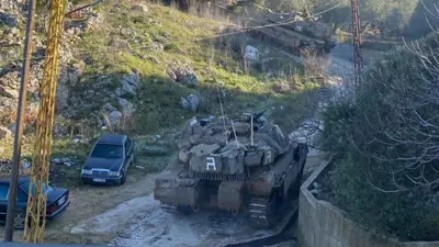 دبابة إسرائيلية أثناء توغلها في كفرشوبا