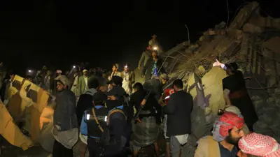 جانب من آثار الضربات الأمريكية على اليمن