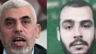 محمد السنوار ( يمين) ويحيى السنوار( يسار)