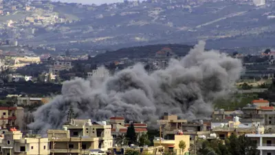 دخان متصاعد إثر قصف إسرائيلي على جنوب لبنان